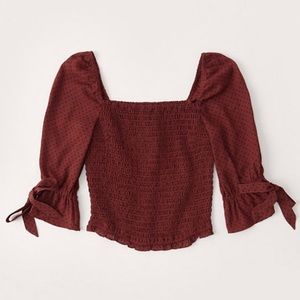 Abercrombie Smocked Puff Sleeve Top